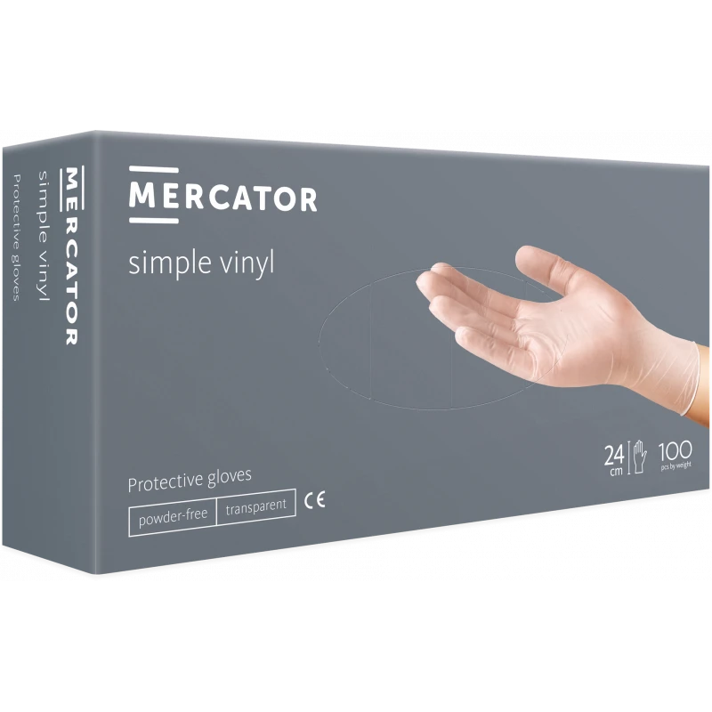 Vinylové rukavice MERCATOR jednorázové L 100ks